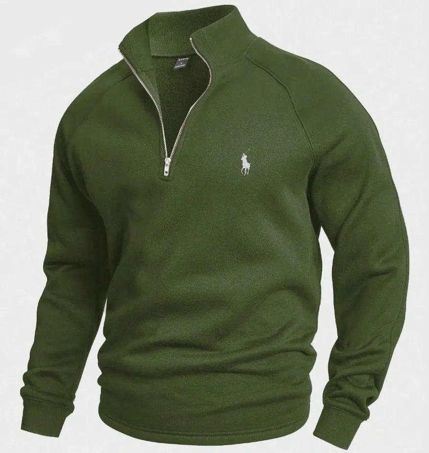 RL Cotton Half Zip Jumper